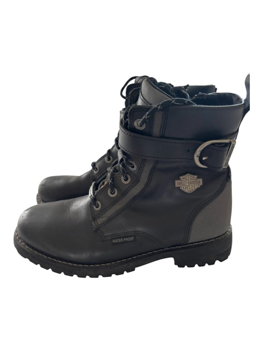 Harley-Davidson Black Carlotta Leather 6.25 Ich Motorcycle Boots SZ 10 M Worn 3X